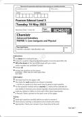 Pearson Edexcel Level 3 Chemistry Advanced Subsidiary PAPER 1 June 2023 question paper: Core Inorganic and Physical Chemistry