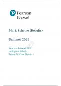 Pearson Edexcel AS Physics Paper 01 (8PH0) Summer 2023 final mark scheme: Core Physics I