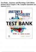 Test Bank for Anatomy and Physiology 11th Edition (Patton) | All Chapters 1-48 | COMPLETE GUIDE A+