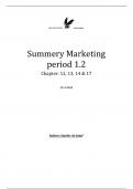 Summary Marketing Chapter: 12,13,14,17