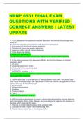 NRNP 6531 FINAL EXAM  QUESTIONS WITH VERIFIED  CORRECT ANSWERS | LATEST  UPDATE