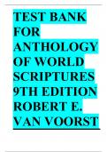 TEST BANK FOR ANTHOLOGY OF WORLD SCRIPTURES 9TH EDITION ROBERT E. VAN VOORST