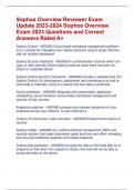 Sophos Overview Reviewer Exam  Update 2023-2024 Sophos Overview  Exam 2023 Questions and Correct  Answers Rated A+