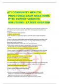 ATI COMMUNITY HEALTH  PROCTORED EXAM QUESTIONS  WITH EXPERT VERIFIED  SOLUTIONS | LATEST UPDATED