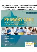 Test Bank for Primary Care: Art and Science of Advanced Practice Nursing 5th Edition by Dunphy 2023 | All Chapters Covered