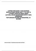 LETRS FOR EARLY CHILDHOOD  EDUCATORS FROM UNIT 1 TO UNIT 4  LATEST UPDATE 2023/2024  ACTUAL EXAM QUESTIONS WITH 100%  ANSWERS  TOP GRADE SCORE GUARANTEE, A+  SCORE 