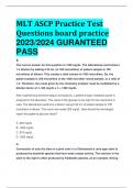 MLT ASCP Practice Test Questions board practice 2023/2024 GURANTEED PASS