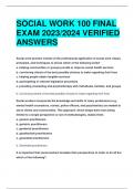 SOCIAL WORK 100 FINAL  EXAM 2023/2024 VERIFIED  ANSWERS