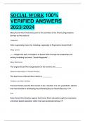 SOCIAL WORK 100%  VERIFIED ANSWERS  2023/2024