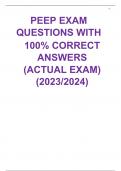 PEEP EXAM QUESTIONS WITH 100% CORRECT ANSWERS (ACTUAL EXAM) (2023/2024)  