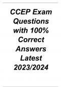 CCEP Exam Questions with 100% Correct Answers Latest 2023/2024