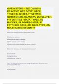 OutSystems - Becoming a Reactive Web Developer, True/False Reactive Web, OutSystems Reactive Developer, #11 ENTITIES / DATA TYPES, #2 Blocks, #6 Aggregates, #7 Fetching Data, #12 Data Type, #14 ROLE BASED SECURITY |296 QUESTIONS WITH 100% CORRECT ANSWERS|