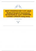 BEST FINDINGS RN VATI Adult Medical Surgical Assessment QUESTIONS & 100% ANSWERS LATEST UPDATE 2023/2024 