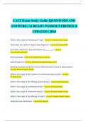 CALT Exam Study Guide |QUESTIONS AND ANSWERS | ALREADY PASSED |VERIFIED & UPDATED | 2024