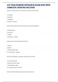 ATI TEAS Nursing Entrance Exam 2023 With Complete Updated Solution When the chromosomes line up in mitosis this is known as which phase? A. Telophase B. Anaphase C. Metaphase D. Prophase - answerC Which cellular organelle contains enzymes that are conside