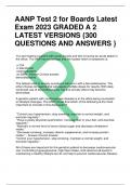 AANP FNP CERTIFICATION LATEST 2023- 2024 WITH 200 REAL EXAM QUESTIONS AND CORRECT ANSWERS(VERIFIED ANSWERS)|AGRADE