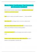 Waste Water Certification Test Questions and Answers Graded A