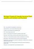  Michigan Property & Casualty Insurance Exam questions and answers well illustrated.