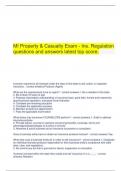  MI Property & Casualty Exam - Ins. Regulation questions and answers latest top score.