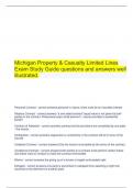 Michigan Property & Casualty Limited Lines Exam Study Guide questions and answers well illustrated.