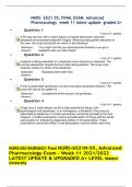 NURS 6521-55, FINAL EXAM Advanced Pharmacology week 11 latest update graded A