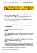 Latest Update PHA 313 – Calculations in Pharmacy Practice 100% Verified 