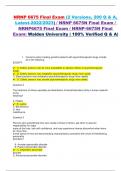 NRNP 6675 Final Exam (2 Versions, 200 Q & A, Latest-2022/2023) / NRNP 6675N Final Exam / NRNP6675 Final Exam / NRNP-6675N Final Exam: Walden University | 100% Verified Q & A|