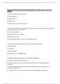 Nursing Theorists Exam Questions & Answers Correct 100%