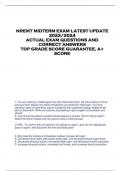 NREMT MIDTERM EXAM LATEST UPDATE  2023/2024  ACTUAL EXAM QUESTIONS AND  CORRECT ANSWERS  TOP GRADE SCORE GUARANTEE, A+  SCORE