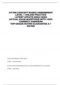 ATI RN CONCEPT BASED ASSESSMENT  LEVEL 1 ONLINE PRACTICE  LATEST UPDATE 2023/2024  ACTUAL EXAM QUESTIONS WITH 100%  CORRECT ANSWERS  TOP GRADE SCORE GUARANTEE A +  RATED