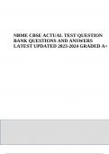 NBME CBSE ACTUAL TEST QUESTION BANK QUESTIONS AND ANSWERS