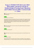 Exam 3: NUR265/ NUR 265 (Latest 2023/ 2024 Updates STUDY BUNDLE) Advanced Concepts of Medical-Surgical Nursing Exam Review| Grade A| Questions and Verified Answers| 100% Correct| - Galen