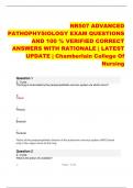 NR507 ADVANCED PATHOPHYSIOLOGY EXAM QUESTIONS  AND 100 % VERIFIED CORRECT  ANSWERS WITH RATIONALE | LATEST  UPDATE | Chamberlain College Of Nursing