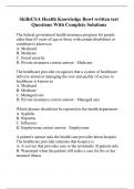 SkillsUSA Health Knowledge Bowl written test Questions With Complete Solutions