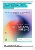 COMPLETE TEST BANK INTRODUCTION TO CRITICAL CARE NURSING 8TH EDITION SOLE LATEST |UPDATED2023-2024| COMPLETE GUIDE A+|ALL CHAPTERS AVAILABLE|QUESTIONS AND 100% CORRECT ANSWERS