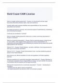 Gold Coast CAM License Exam Questions and Answers