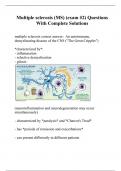 Multiple sclerosis (MS) (exam #2) Questions With Complete Solutions