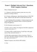 Exam 1: Multiple Sclerosis Part 1 Questions With Complete Solutions