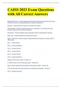 CAISS 2023 Exam Questions with All Correct Answers 