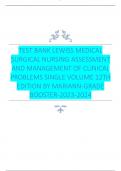 TEST BANK LEWISS MEDICAL  SURGICAL NURSING ASSESSMENT  AND MANAGEMENT OF CLINICAL  PROBLEMS SINGLE VOLUME 12TH  EDITION BY MARIANN-GRADE  BOOSTER-2023-2024