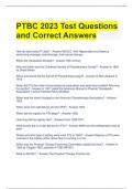 PTBC 2023 Test Questions and Correct Answers 