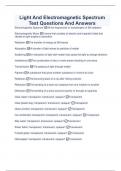 Light And Electromagnetic Spectrum Test Questions And Answers