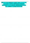 MBA 621-QLA MODULE 3 QUIZ C (M.O. 3.4-3.5, CO 3) FA2023 TOPICS CORPORATE FINANCE UNIVERSITY OF ALABAMA, BIRMINGHAM 2023 ALL CORRECT SCORED SOLUTION