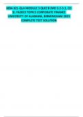 MBA 621-QLA MODULE 3 QUIZ B (MO 3.2-3.3, CO 3)  FA2023 TOPICS CORPORATE FINANCE UNIVERSITY OF ALABAMA, BIRMINGHAM 2023 COMPLETE TEST SOLUTION