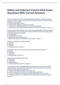 Safety and Infection Control EAQ Exam Questions With Correct Answers.