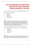 ATI PN FUNDAMENTALS PROCTORED  EXAM ACTUAL QUESTIONS AND  VERIFIED ANSWERS | UPDATED