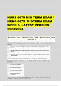 2023 NURS 6675 MID TERM EXAM / NRNP-6675 MIDTERM EXAM WEEK 6, LATEST VERSION  2023/2024