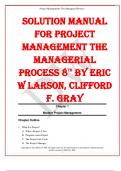 SOLUTION MANUAL FOR PROJECT MANAGEMENT THE MANAGERIAL PROCESS 8TH BY ERIC W LARSON, CLIFFORD F. GRAY