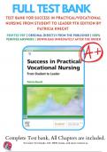 Test Bank For Success in Practical/Vocational Nursing, 9th Edition by Knecht | 9780323683722 | All Chapters with Answers and Rationals