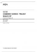 AQA GCSE COMBINED SCIENCE TRILOGY Chemistry Paper 2F Mark scheme June 2023- 8464/C/2F